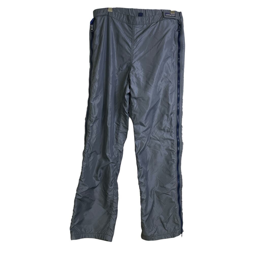 Vtg Patagonia Cold Weather Trousers Mens Medium Gray Fleece Lined Zip Leg USA
